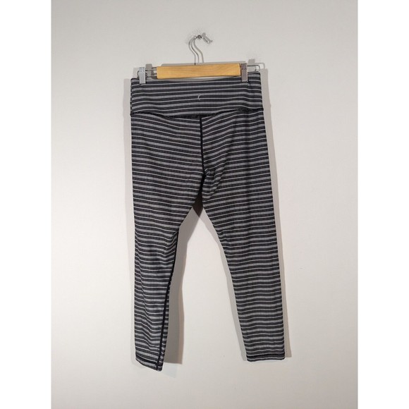 ZYIA Active EUC Black White Stripe Active Leggings Women Size 8 - 10 - Picture 2 of 5